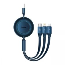 USB-кабель Baseus Bright Mirror 2 66W (1.1m) (MicroUSB+Lightning+Type-C) (Синий) CAMJ010103