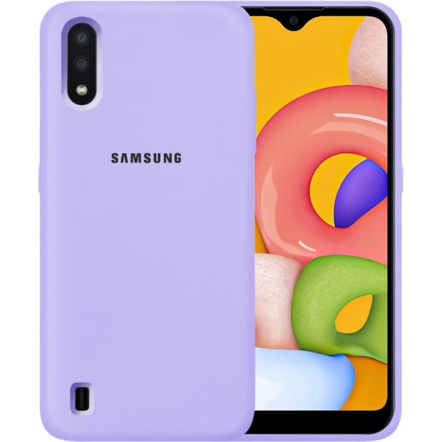 Силикон Original Case Samsung Galaxy A01 (2020) (Фиалковый)