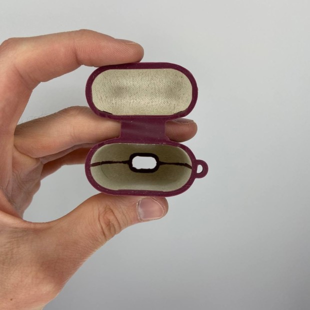 Чехол для наушников Full Silicone Case with Microfiber Apple AirPods (Marsala)