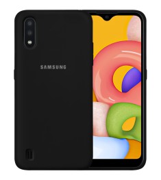 Силикон Original 360 Case Logo Samsung Galaxy A01 (2020) (Чёрный)