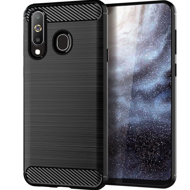 Силиконовый чехол Polished Carbon Huawei Y7 (2019) (черный)