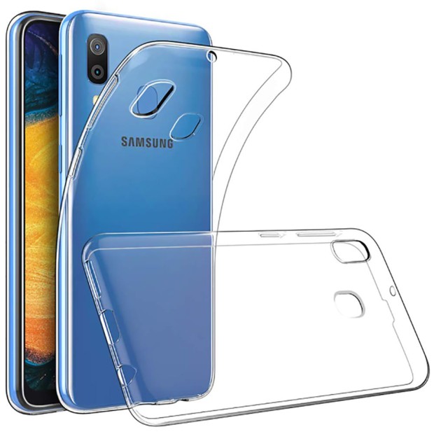 Силиконовый чехол WS Samsung Galaxy A20 (2019) (прозрачный)