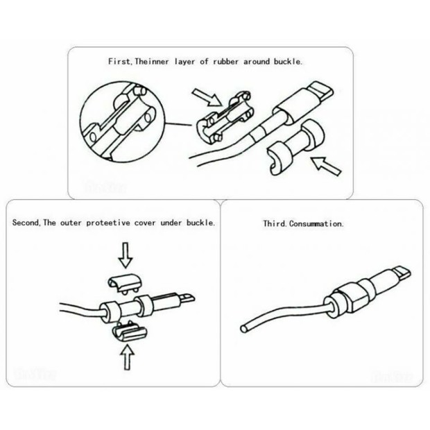 Протектор для защиты кабеля от заломов (Чёрно-белый)
