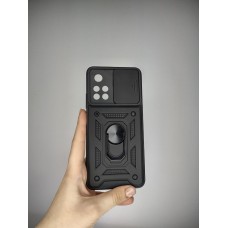 Бронь-чехол Ring Serge Armor ShutCam Case Xiaomi Poco M4 Pro 5G (Чёрный)