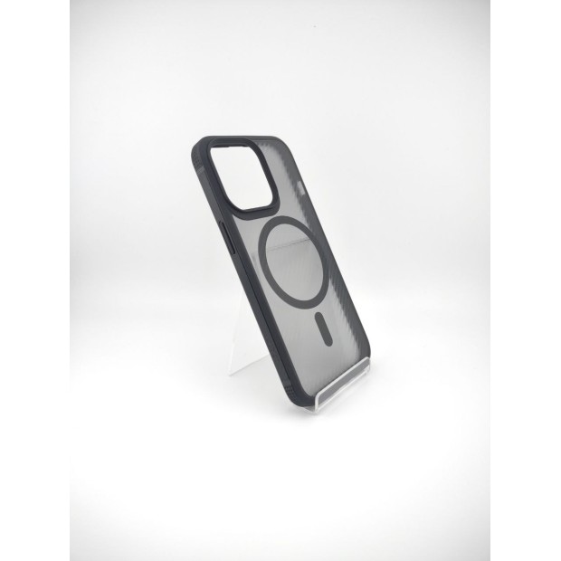 Силикон iPaky Carbon Clear with MagSafe iPhone 13 Pro (Black)