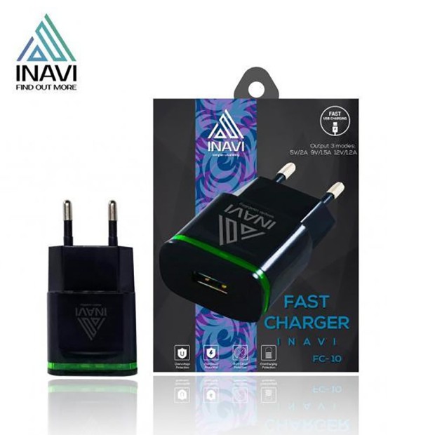 СЗУ-адаптер iNavi MicroUSB-кабель + USB / 2A (FC-10) (Чёрный)