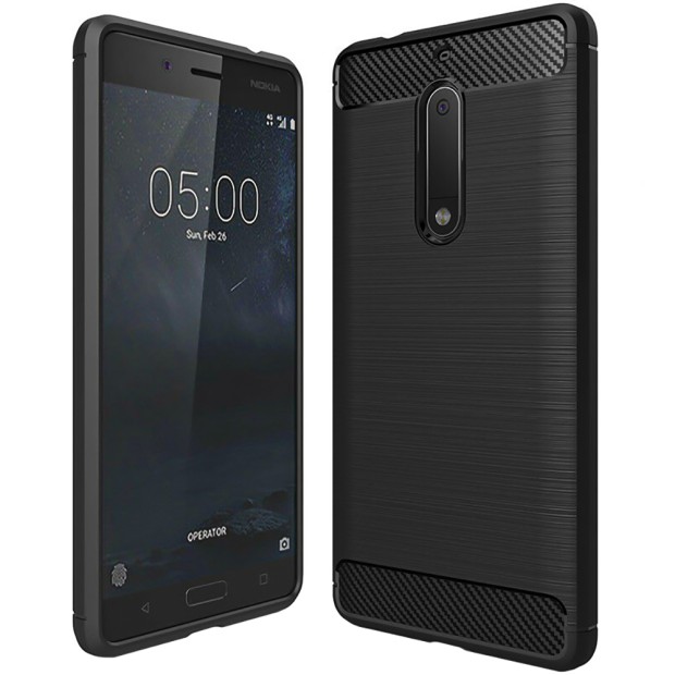 Силикон Polished Carbon Nokia 5 (Чёрный)