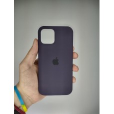 Силикон Original Round Case Apple iPhone 12 / 12 Pro (Eggplant)