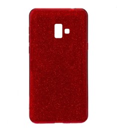Силиконовый чехол Glitter Samsung Galaxy J6 Plus (2018) J610 (Красный)