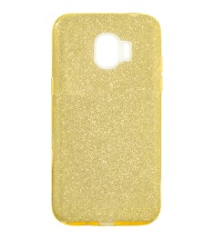 Силиконовый чехол Glitter Samsung J2 (2018) J250 (Золотой)