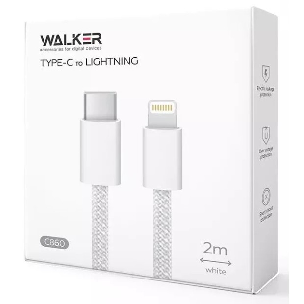 USB-кабель Walker C860 30W (1m) (Type-C to Lightning) (Белый)