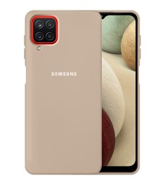 Силікон Original 360 Case Logo Samsung Galaxy A12 (2020) (Бежевий)