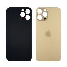 Заднее стекло корпуса для Apple iPhone 12 Pro Max Gold (золотистое) (Big hole) Original