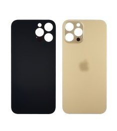 Заднее стекло корпуса для Apple iPhone 12 Pro Max Gold (золотистое) (Big hole) O..