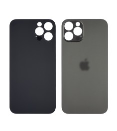 Заднее стекло корпуса для Apple iPhone 12 Pro Graphite (тёмно-серое) (Big hole) ..