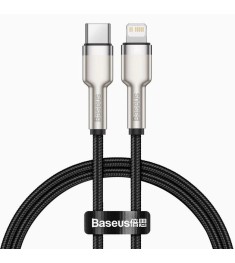 USB-кабель Baseus Metal Data 20W (0.25m) (Type-C to Lightning) (Чёрный) CATLJK-0..