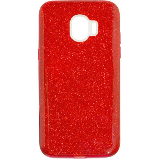 Силиконовый чехол Glitter Samsung J2 (2018) J250 (красный)
