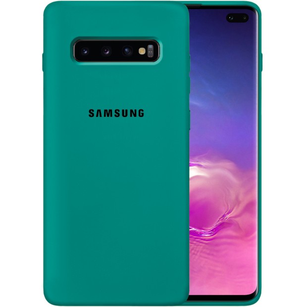 Силикон Original Case Samsung Galaxy S10 Plus (Тёмно-зелёный)