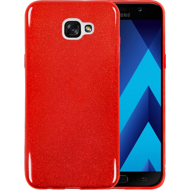 Силиконовый чехол Glitter Samsung Galaxy A7 (2017) A720 (Красный)