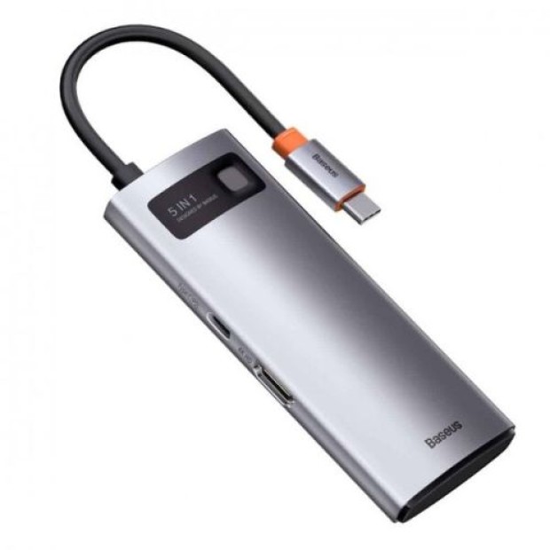 Переходник USB HUB Baseus Metal Gleam Series 7-in-1 (Type-C) 1HDMI+3USB3.0+1PD+1VGA+1RJ45) (Серый)