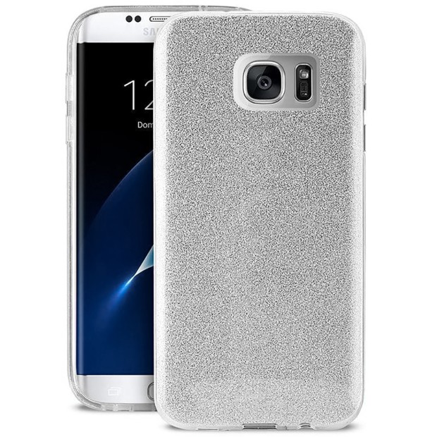 Силикон Glitter Samsung Galaxy S7 (Серебряный)