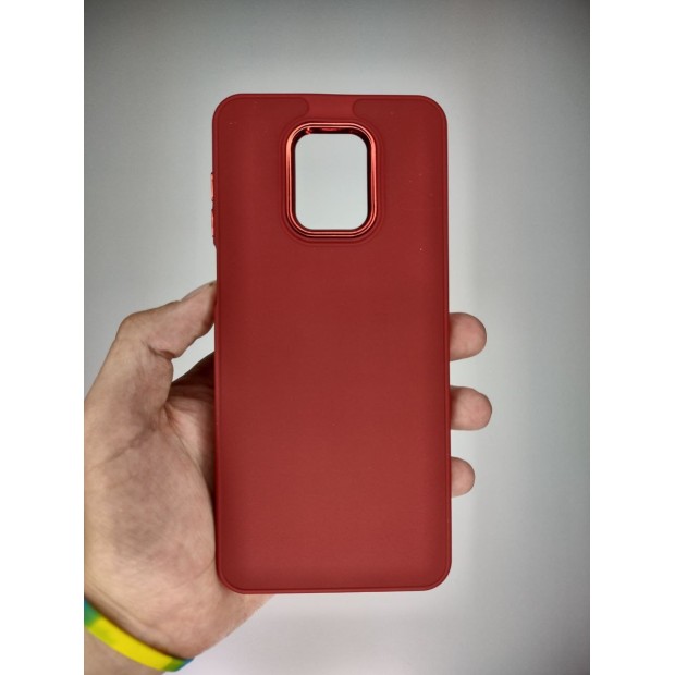 Накладка Metal Camera Xiaomi Redmi Note 9S / Note 9 Pro / Note 9 Pro Max (Тёмно-красный)