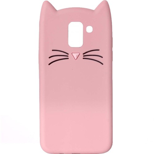 Силиконовый чехол Kitty Case Samsung Galaxy J6 (2018) J600 (розовый)