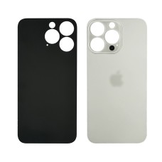 Заднее стекло корпуса для Apple iPhone 13 Pro Max Starlight (белое) (Big hole) Original