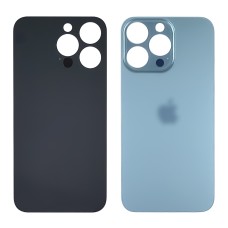 Заднее стекло корпуса для Apple iPhone 13 Pro Sierra blue (синее) (Big hole) Original