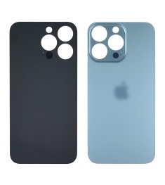 Заднее стекло корпуса для Apple iPhone 13 Pro Sierra blue (синее) (Big hole) Ori..