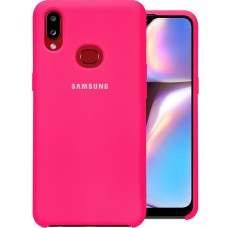 Силикон Original Round Case Logo Samsung Galaxy A10s (2019) (Малиновый)