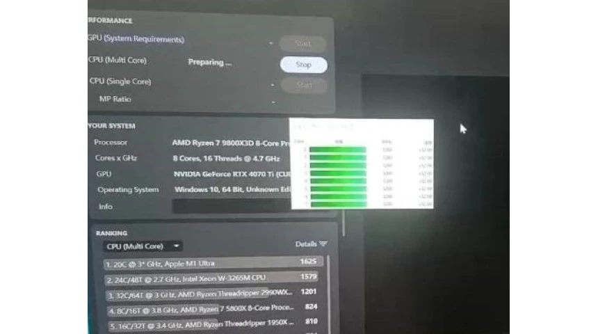 Бенчмарк ще не представленого процесора AMD Ryzen 7 9800X3D Бенчмарк ще не представленого процесора AMD Ryzen 7 9800X3D