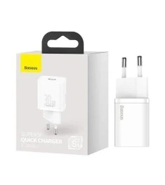 СЗУ-адаптер Baseus Super Si 30W (1Type-C) (Белый) CCSUP-J02