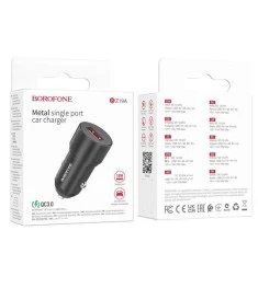 Borofone BZ19A Wisdom QC3.0 18W Car Charger (Black)