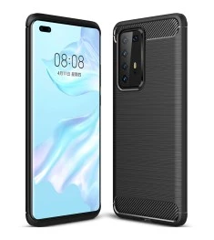 Силикон Polished Carbon Huawei P40 Pro (Чёрный)