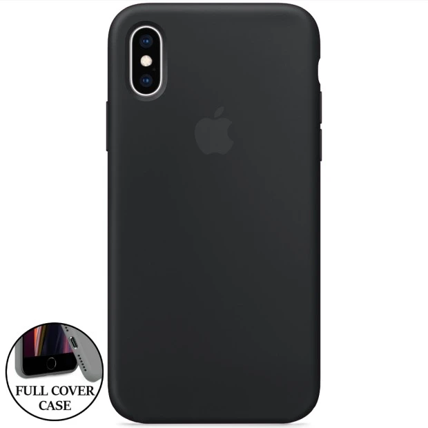 Силіконовий оригінальний чохол Apple iPhone X  /  XS (07) чорний.