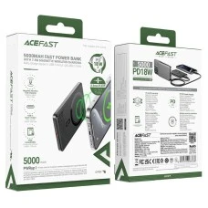 Бездротовий акумулятор Acefast M8 PD 18W 5000mAh (Чорний)