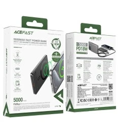 Бездротовий акумулятор Acefast M8 PD 18W 5000mAh (Чорний)