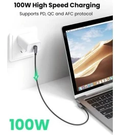 USB-кабель UGREEN US335 під кутом 100W (1м) (Type-C на Type-C) (чорний) (70696)
