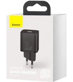 Зарядний пристрій-адаптер Baseus Super Si 30W (1 Type-C) (Чорний) CCSUP-J01