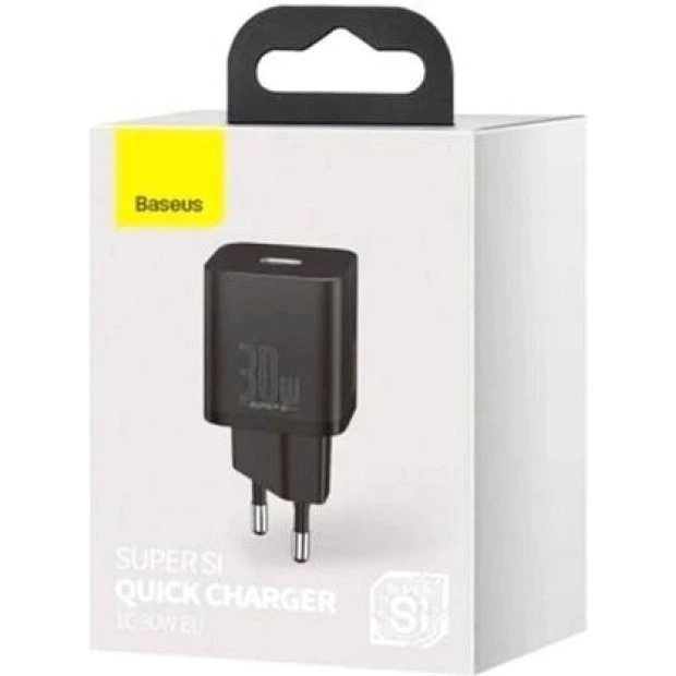 СЗУ-адаптер Baseus Super Si 30W (1Type-C) (Чёрный) CCSUP-J01