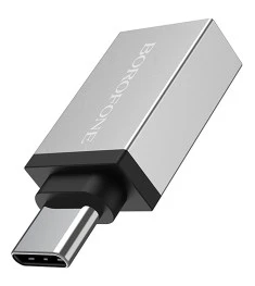 OTG-переходник Borofone BV3 (USB - Type-C) (Стальной)