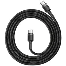 USB-кабель Baseus Cafule PD2.0 60W (1m) (Type-C to Type-C) (Чёрный/Красный) CATKLF-G91