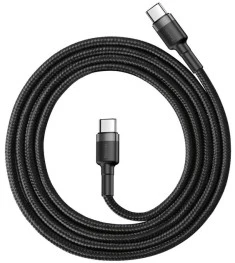 USB-кабель Baseus Cafule PD2.0 60W (1м) (Type-C to Type-C) (Чорний / Червоний) C..