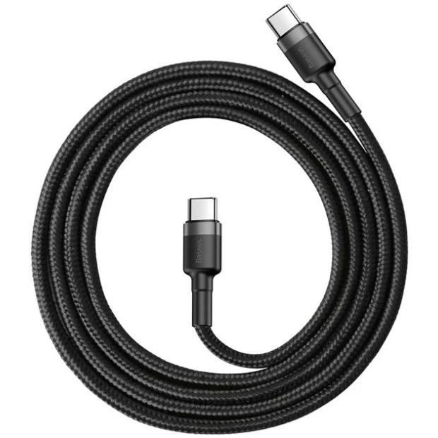 USB-кабель Baseus Cafule PD2.0 60W (1м) (Type-C to Type-C) (Чорний / Червоний) CATKLF-G91