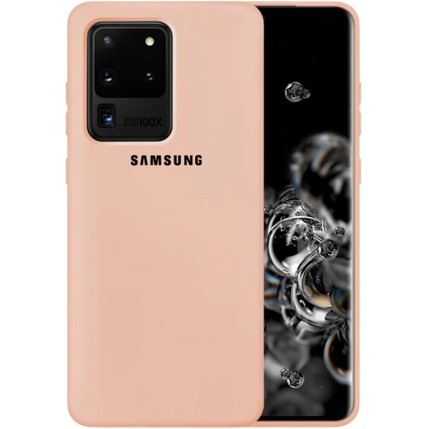 Силіконовий чохол Original 360 Case Logo для Samsung Galaxy S20 Ultra (Пудровий)