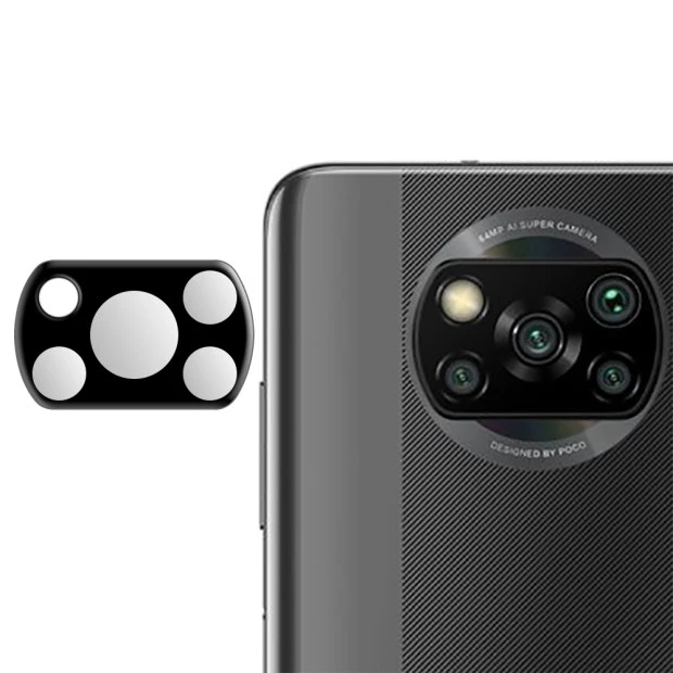Захисне 3D скло на камеру Xiaomi Poco X3 чорне