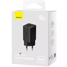 Baseus GaN5 Pro 40W (2Type-C) Charger Adapter (Black) CCGP180101