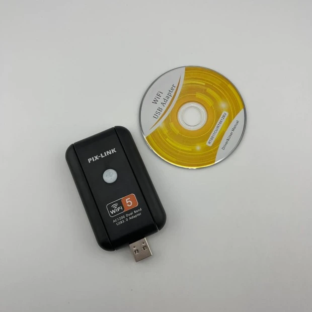 Дводіапазонний Wi-Fi USB-адаптер PIX-LINK UAC15 1200 Мбіт / с 2.4 ГГц 5 ГГц USB 3.0 (Чорний)