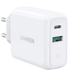 СЗУ-адаптер UGREEN CD170 38W QC3.0 (1USB / 1Type-C) (білий)